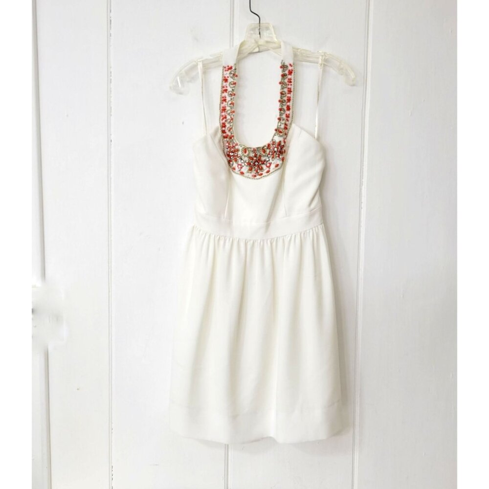 Shoshana Beaded Halter Top Mini Dress